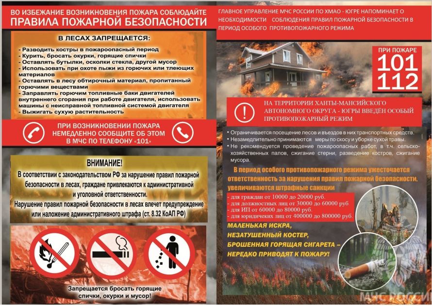 памятка по пожарной безопасности