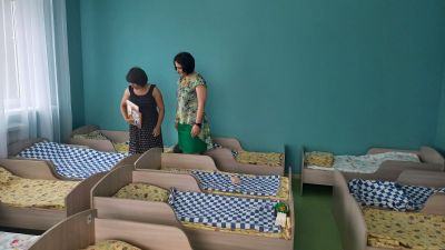 спальная комната в детском саду