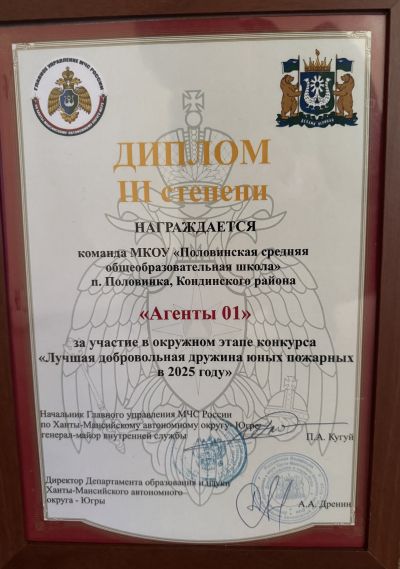 Диплом за участие в конкурсе